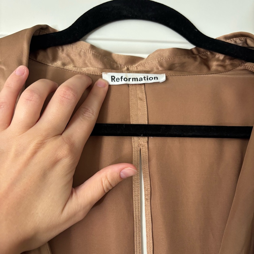 Reformation Satin Midi Dress in Rose Gold - Picture 5 of 12